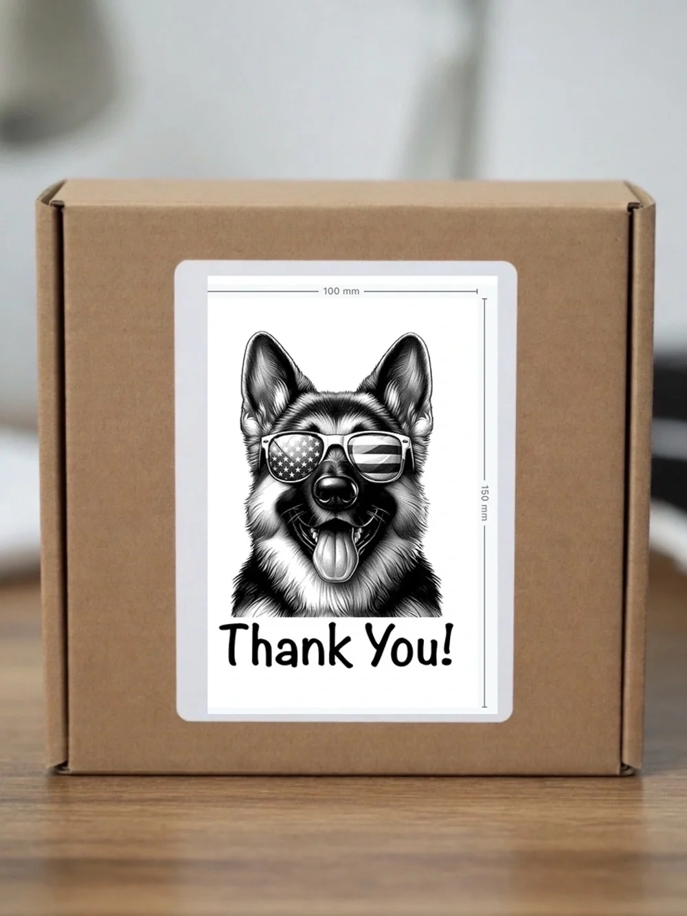 Patriotic German Shepherd Thank You Stickers  4”x6”-100ct.